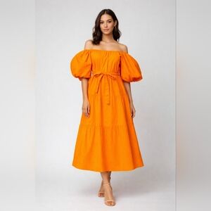 NWT SIM AND SAM Cotton , Tangerine Dress Size Small.